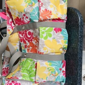 thirty-one Multicolor Floral Utility Tote with Gray Handles